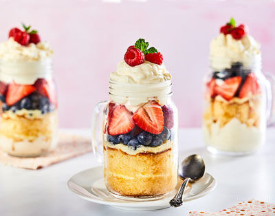 Coronation Trifle with Lemon Cake and Berries