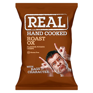 Picture of REAL Hand Cooked Roast Ox Flavour Crisps (24x35g)
