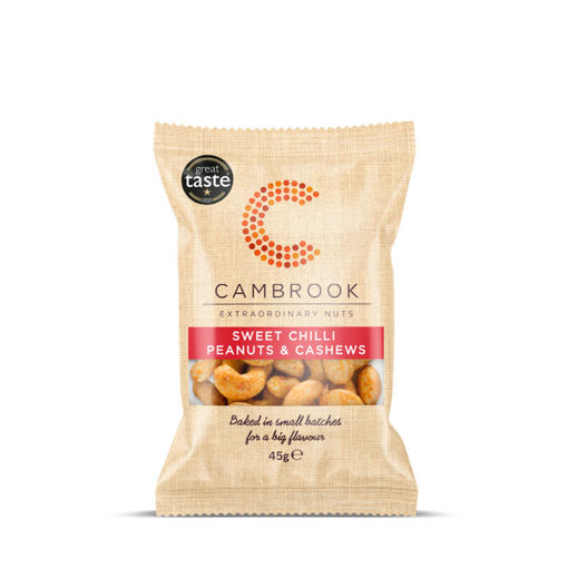 Picture of Cambrook Baked Sweet Chilli Peanuts & Cashews (24x45g)