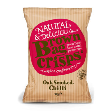 Picture of Brown Bag Crisps Oak Smoked Chilli Crisps (20x40g)