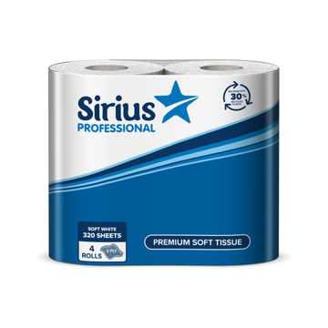 Picture of Sirius Professional White Premium Toilet Roll 2 Ply (9x4)