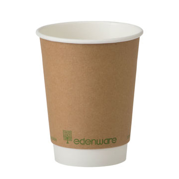 Picture of Edenware 12oz Compostable Double Wall Kraft Coffee Cups (500)