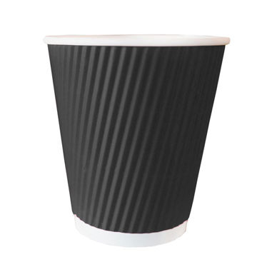 Picture of Edenware 8oz Black Ripple Coffee Cups (500)