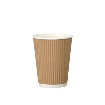 Picture of Edenware 12oz Tall Ripple Kraft Coffee Cups (500)