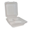 Picture of Edenware 9" Square Bagasse 3-Compartment Lunch Box (200)