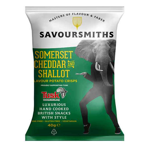 Picture of Savoursmiths Somerset Cheddar & Shallot Flavour Crisps (24x40g)