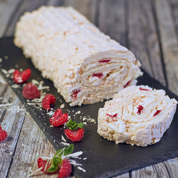 Picture of Menuserve Raspberry & White Chocolate Roulade (2x10ptn)