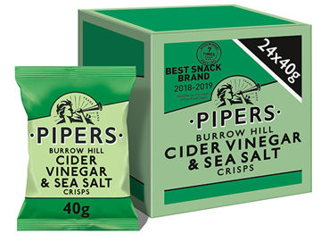 Picture of Pipers Burrow Hill Cider Vinegar & Sea Salt Crisps (24x40g)