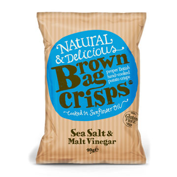 Picture of Brown Bag Crisps Sea Salt & Malt Vinegar Crisps (20x40g)