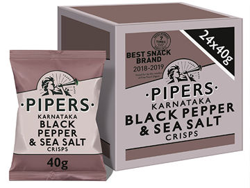 Picture of Pipers Karnataka Black Pepper & Sea Salt Crisps (24x40g)