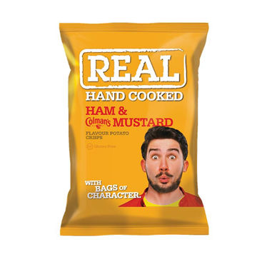 Picture of REAL Hand Cooked Ham & Colman's Mustard Flavour Crisps (24x35g)