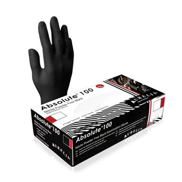 Picture of Aurelia Absolute 100 Black Powder Free Large Nitrile Gloves (10x100)