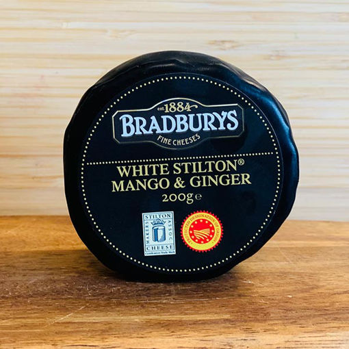 Picture of Bradburys White Stilton with Mango & Ginger Cheese Truckle (6x200g)