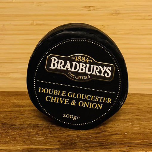 Picture of Bradburys Chive & Onion Double Gloucester Cheese Truckle (6x200g)