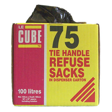 Picture of Robinson Young LeCube Black Tie Handle Refuse Sacks (75)