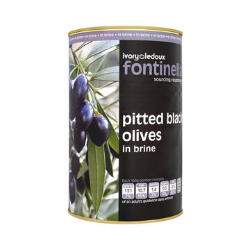 Picture of Fontinella Whole Black Pitted Olives in Brine (3x4.1kg)