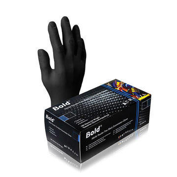 Picture of Aurelia Bold Black Powder Free Extra Large Nitrile Gloves (10x100)