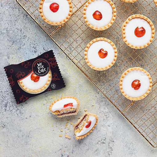 Picture of We Love Cake Gluten Free & Vegan Cherry Bakewell Tarts (28x47g)