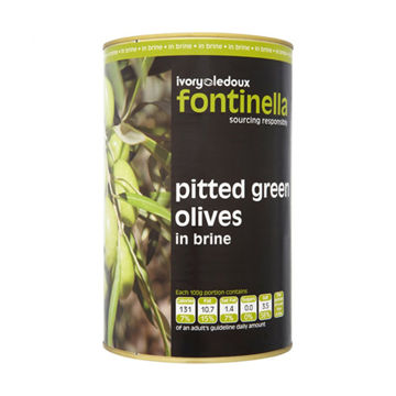 Picture of Fontinella Whole Green Pitted Olives in Brine (3x4.1kg)