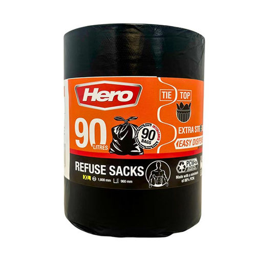 Picture of Eximex Hero Black Extra Heavy Duty Refuse Sacks (90)