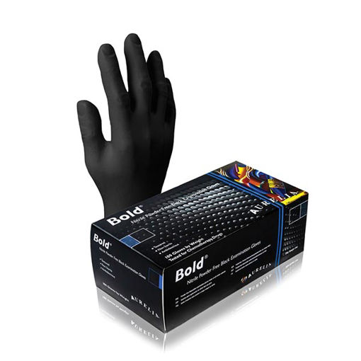 Picture of Aurelia Bold Black Powder Free Large Nitrile Gloves (10x100)